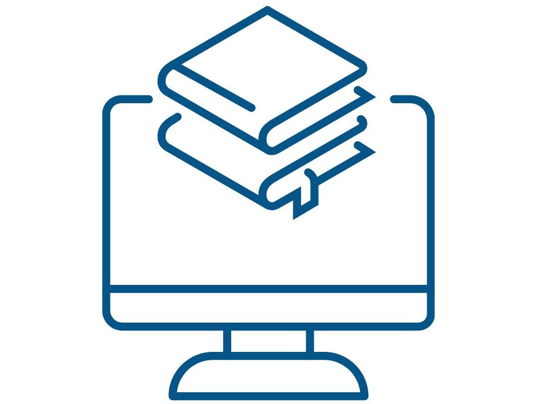 Icono libros y ordenador